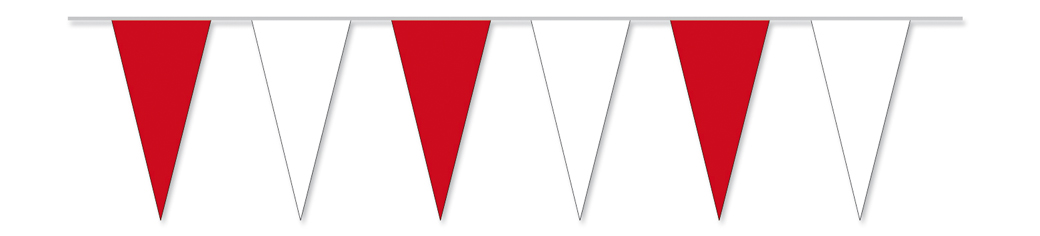 PVC-Wimpelketten, rot/weiß 10 m