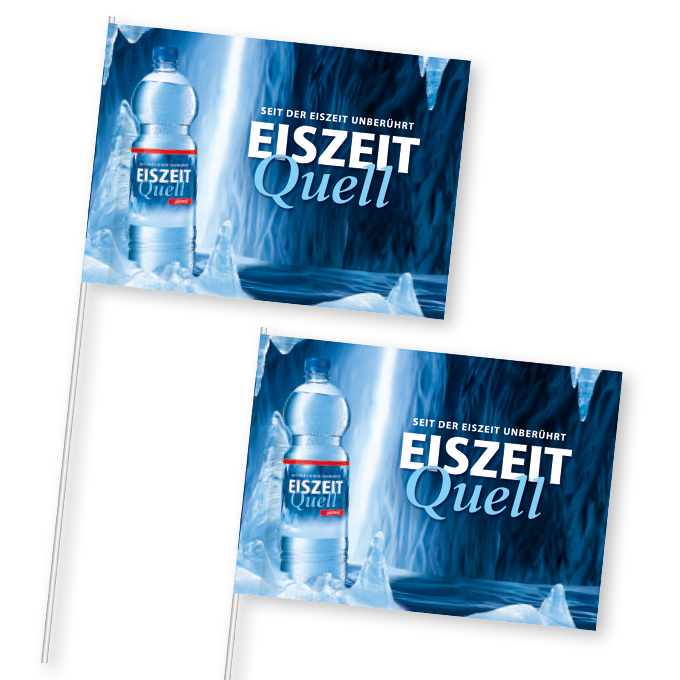 Papierfahnen, 20 x 30 cm Individuell am Polystab