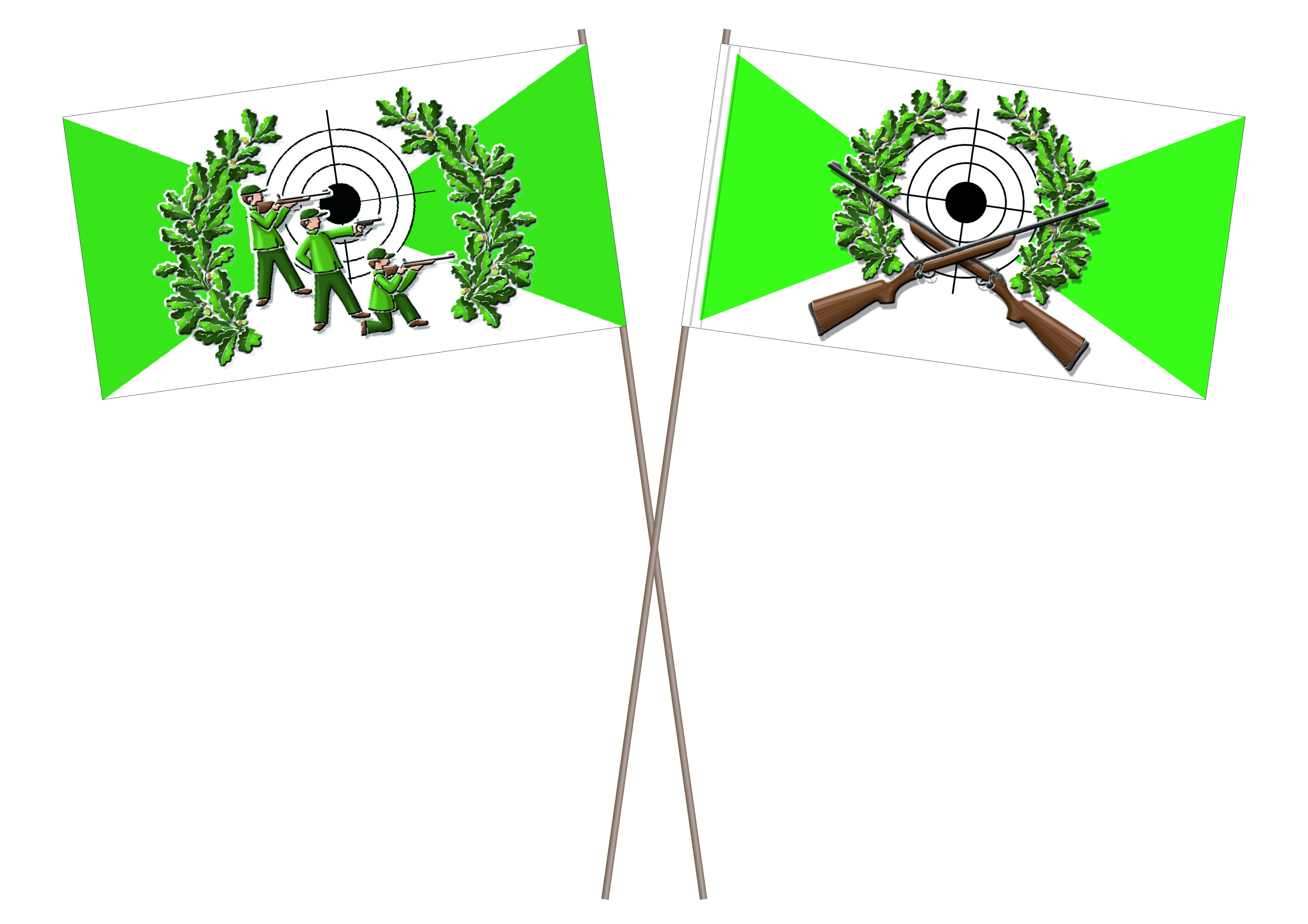Papierfahnen, Schützenemblem