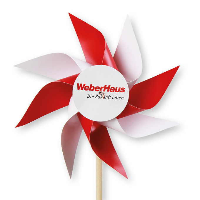 Windmühlen, 8 Fl. aus Karton rot/grün